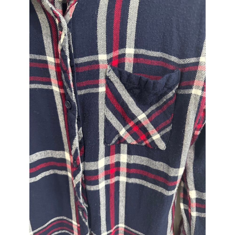 Rails Navy/White/Red Flannel Button Up - image 3